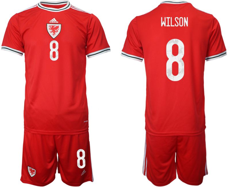 Men 2022 World Cup National Team Welsh home red #8 Soccer Jersey->customized soccer jersey->Custom Jersey